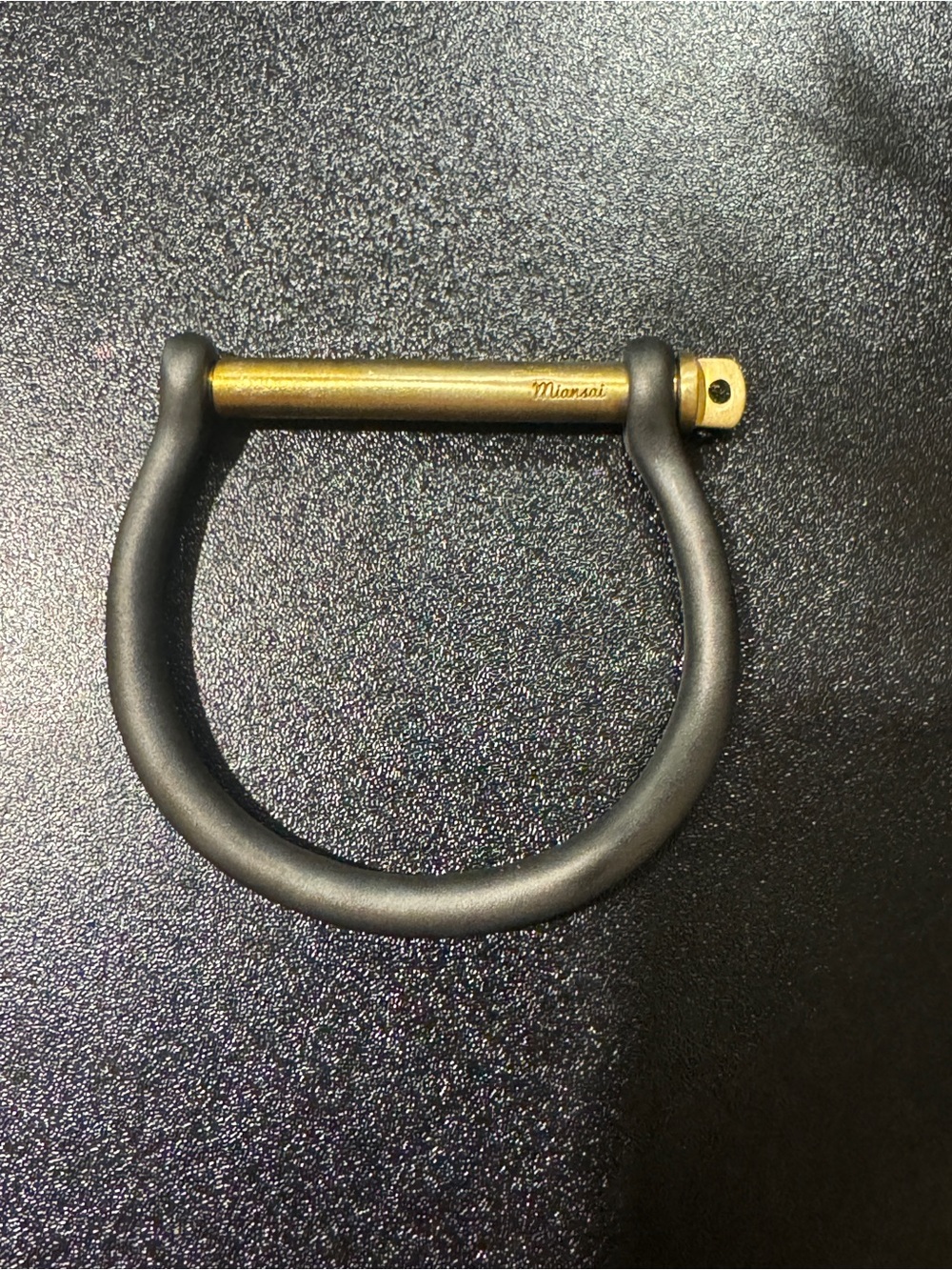 Miansai Matte Black and Brushed Gold Screw Cuff Bracelet